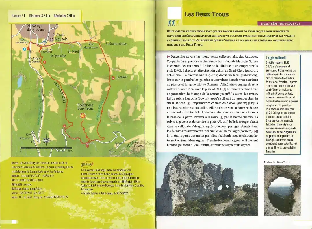 Carte de randonn&eacute;e du rochers &agrave; deux trous